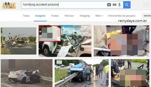 Fotos de acidentes e vídeos horripilantes