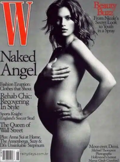 Cindy Crawford grávia nua W Magazine