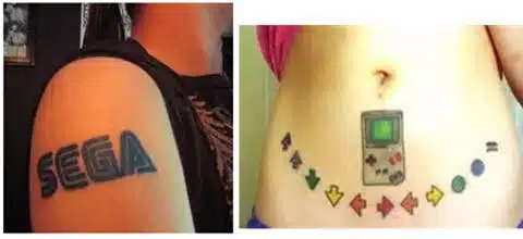 Fotos de tatuagens de video game SEGA Game Boy