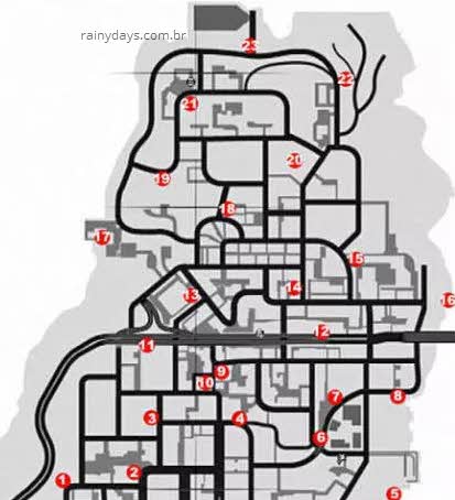 mapa dos pombos do GTA IV Alderney 1