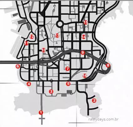 mapa dos pombos do GTA IV Broker
