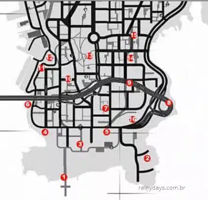 mapa dos pombos do GTA IV Broker