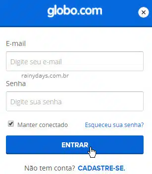 Login na Globo.com GShow