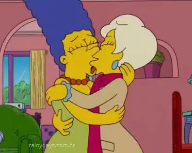 Beijo gay nos Simpsons Marge Simpson beijando mulher