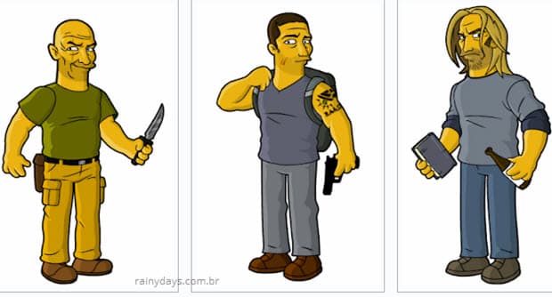 Simpsons dos personagens de Lost Locke Jack e Sawyer