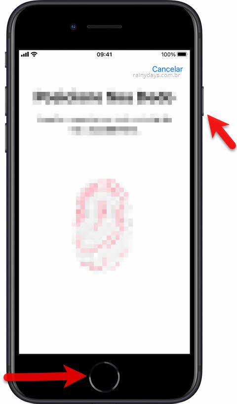 Tirar printscreen no iPhone Touch ID sem botão superior