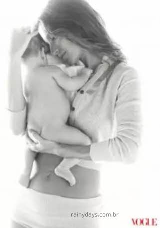 Gisele Bundchen na Vogue 2010 com filho Benjamin
