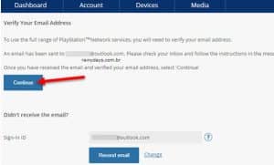 playstation network verify email not sending