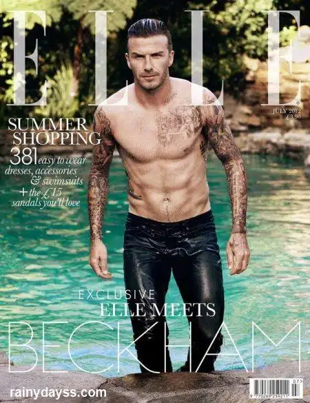 David Beckham primeiro homem na capa da Elle UK