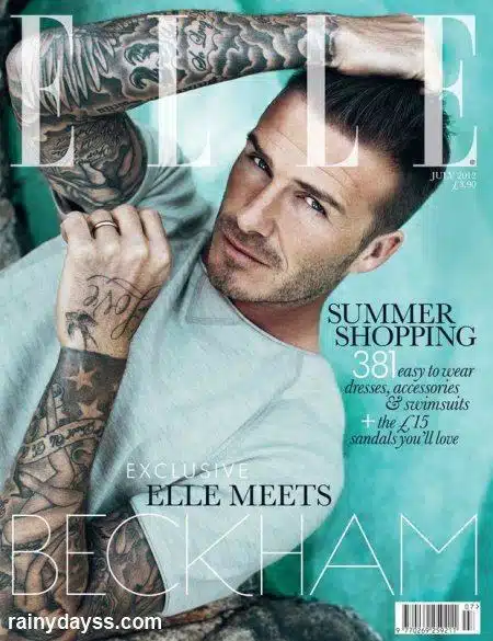 David Beckham primeiro homem Capa Elle UK