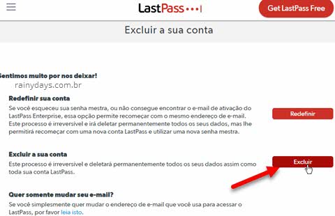Como cancelar conta LastPass