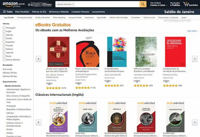 Como fazer download de ebooks grátis na Amazon