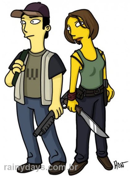 Maggie e Glenn Walking Dead simpsonizados