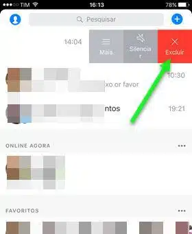 excluir conversa do Messenger iPhone