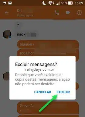 Excluir mensagens do aplicativo Messenger Android e iOS
