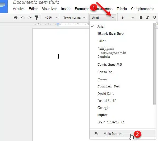 Como adicionar novas fontes no Google Docs para usar no Drive
