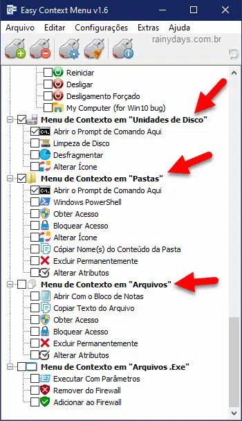 configurar Easy Context Menu para editar menu do clique direito do mouse