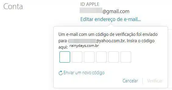 Como mudar email associado à Apple ID