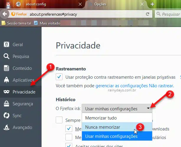 Como iniciar Firefox sempre em modo anônimo