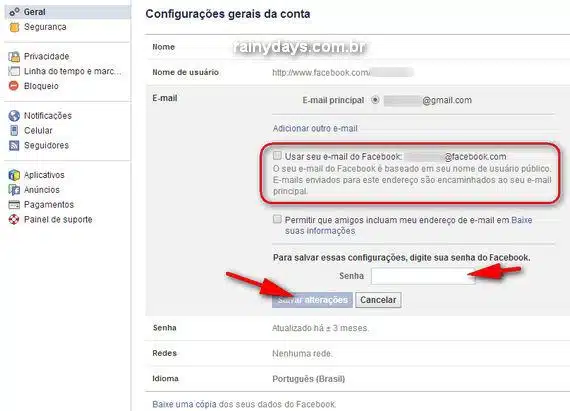 Desativar o Email do Facebook para Receber Menos Spam