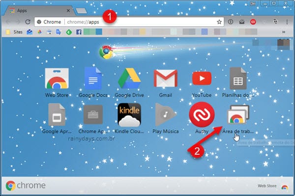 Abrir área de trabalho remota Chrome Windows