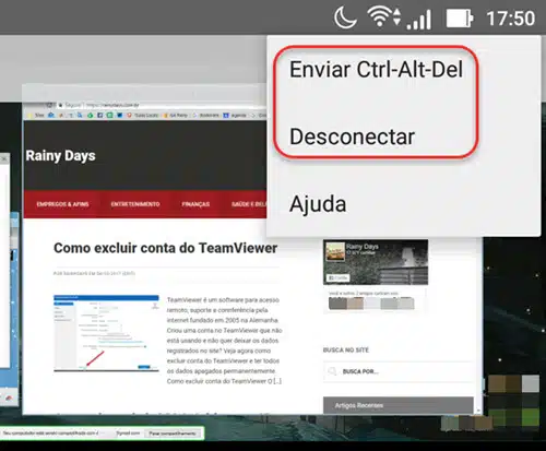enviar Ctrl-Alt-Del para PC pelo Android Chrome