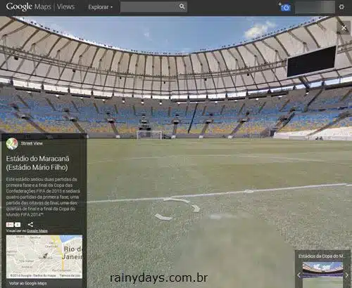 Estádios da Copa no Google Street View