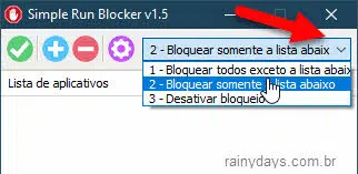 Bloquear somente a lista abaixo programa Simple Run Blocker