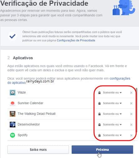 Verificação de privacidade do Facebook 3