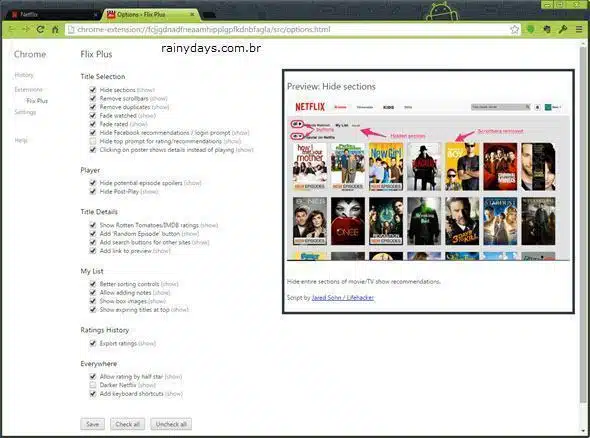 Personalizar Netflix com Flix Plus para Chrome