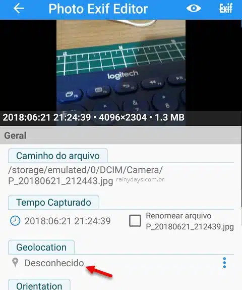 Como remover dados EXIF de fotos no Android