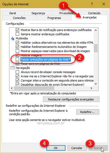 Bloquear reprodução automática de GIF no Internet Explorer