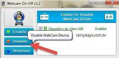 Como desligar e ligar webcam rapidamente 2