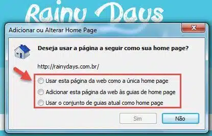 Como modificar página inicial do Internet Explorer