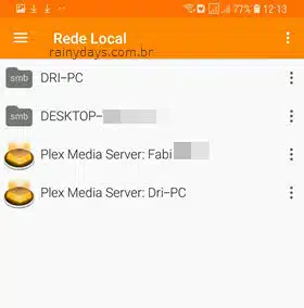 PLEX na rede local VLC Android