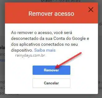 Remover acesso de dispositivo na conta Google