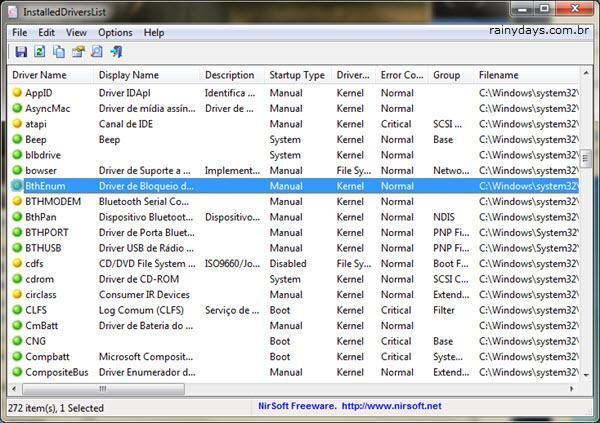 Ver uma lista dos drivers instalados no Windows com InstalledDriverList