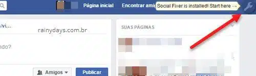extensão Social Fixer no Facebook