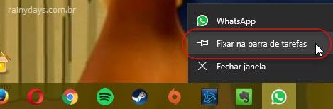 Fixar WhatsApp Desktop na barra de tarefas