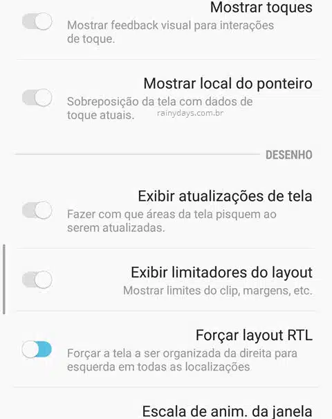 Habilitar layout para canhoto no Android
