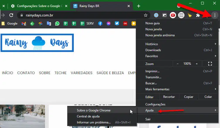 Como descobrir versão do Chrome instalada