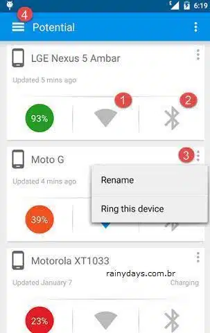 Monitorar Bateria de Vários Dispositivos no Android