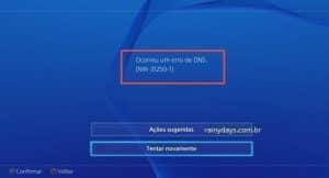 Произошла ошибка dns nw 31250 1 ps4