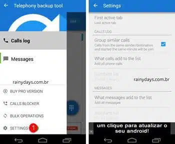 salvar ligações e SMS do Android 7