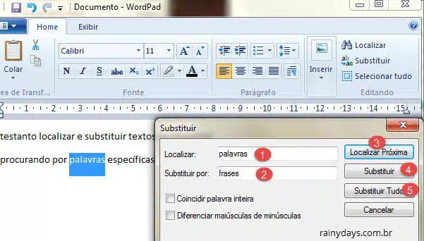 Janlea para substituir palavras e frases no Wordpad