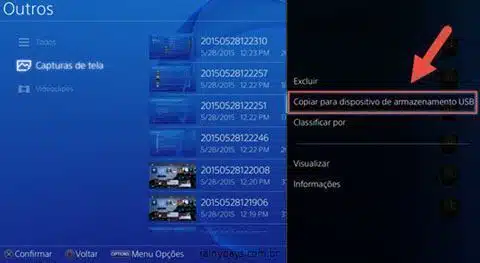 transferir fotos do PS4 para o pendrive (5)