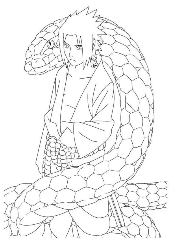 Desenho do Sasuke para colorir