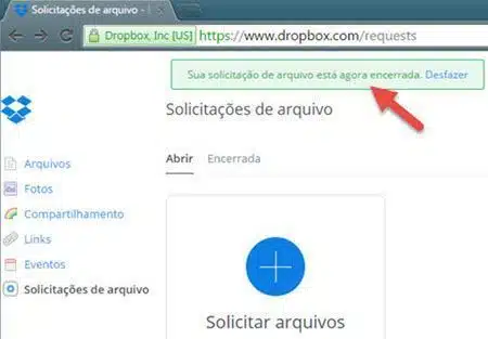 Como solicitar arquivos no Dropbox 9