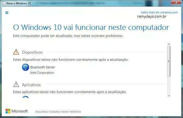 Verificar Compatibilidade do Windows 10