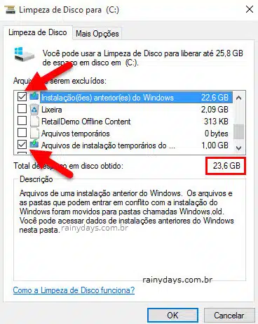 Recuperar espaço no HD após instalar Windows 10